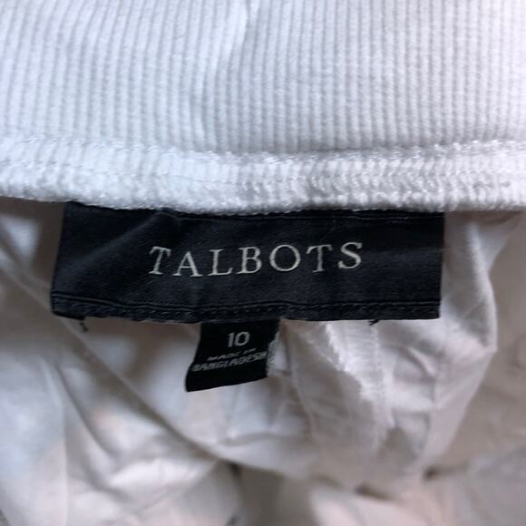 Talbots Womens Pants White High Rise Pull On Drawstring Ankle 100% Cotton 10 - Picture 4 of 11